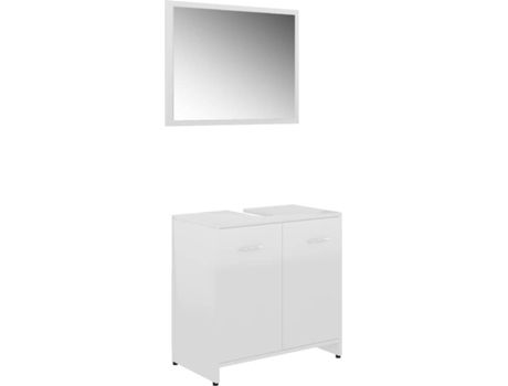 Conjunto de Móveis VIDAXL 802585 (Branco Brilhante - Aglomerado de Madeira - 60x33x58 cm)