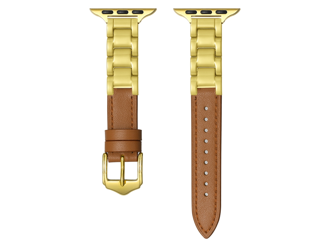 Pulseira para Apple Watch com cinco camadas de pinho em cerâmica colorida e couro genuíno para Apple Watch Ultra Series 10 9 8, 42 44 45 49mm