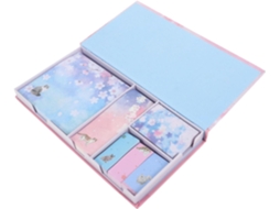 Adesivos para bloco de notas com estampa de gato e flor de cerejeira, em papel plástico.
