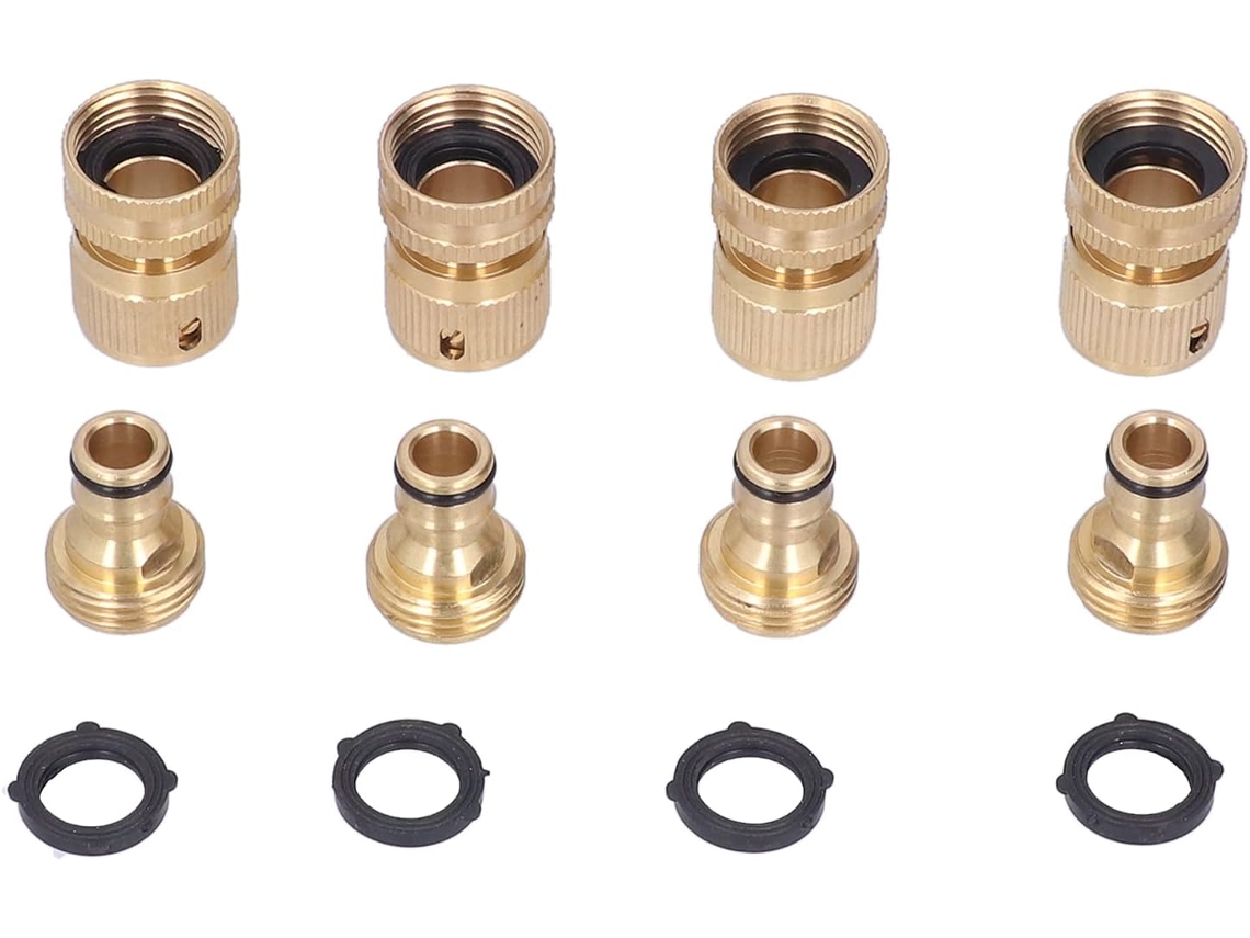 Conjunto De 4 Conexões Rápidas Latão Ght 34 Polegadas Para Mangueira