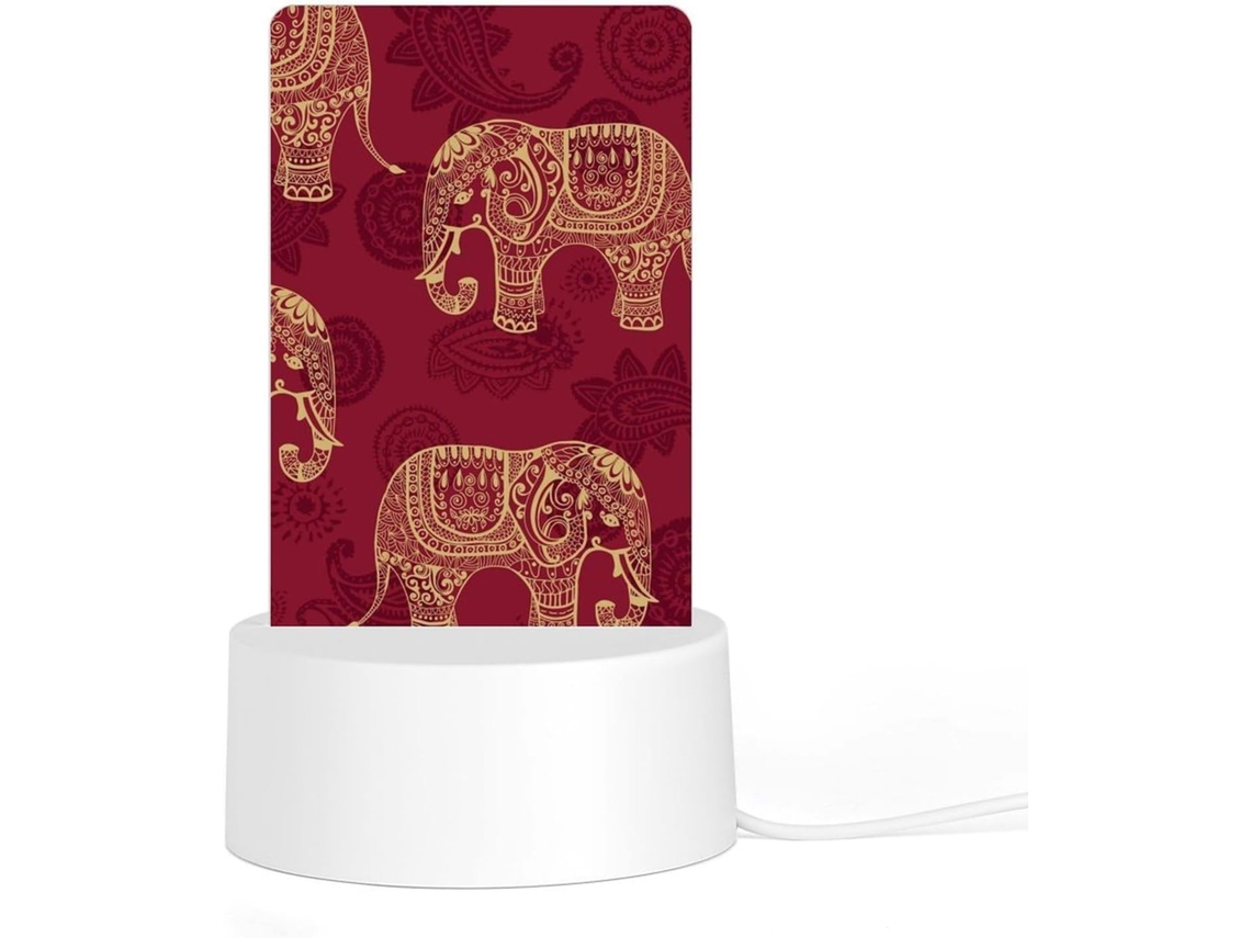Luminária noturna em formato de elefante, durável, resistente a impactos, com LEDs que não causam sobretensão, prática.