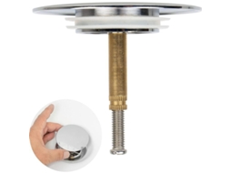 Tampón de Banho Universal Ø70mm Ajustável em Altura Latão Cromado com Doble Junta para Sumidero S/MARCA