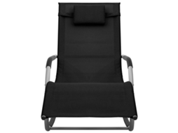 Espreguiçadeira - Chaise Lounge Textilene Preto e Cinza HARLANV1