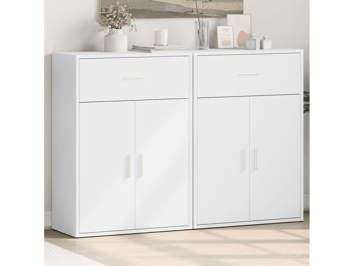Vidaxl Aparadores 2 Pcs 60x30x84 Cm Derivados De Madeira Branco
