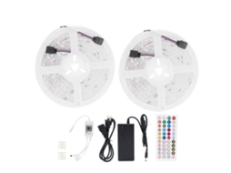 2026 300led Luz de Tira Rgb Ip65 Smd5050 com Controle Remoto, Flexível e Regulável para Decoração Ambiental