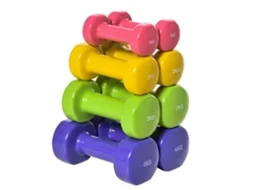 Jogo De Halteres Aço, Pu Cor Roxo Verde Amarelo E Rosa Ø9x19.5cm Homcom