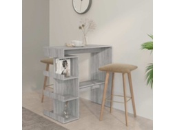 Vidaxl Mesa De Bar C/ Prateleiras 100x50x101,5cm Carvalho Sonoma Cinza