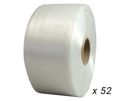 Lote de 52 Fitas de Cintar Têxtil Fio a Fio 13 Mm X 1100 M Incluindo 12 Grátis Cinta de Alta Resistência 375Kg TECPLAST Lff5