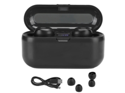 Fone De Ouvido Sem Fio Bluetooth Touch Control Display Digital In Ear Estéreo Abs Preto Para Escritório