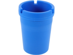 Cinzeiro Portátil E Leve Na Cor Azul, Compacto, Estilo Balde E Feito De Plástico.