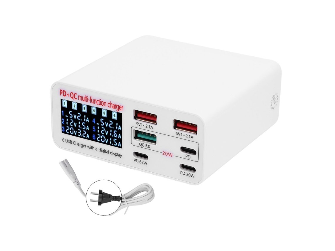 Laxiscreed Estação De Carregamento Para Desktop Com Carregamento Rápido 100w E Display