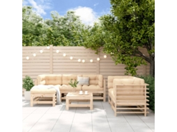 Vidaxl 7 Pcs Conjunto Lounge De Jardim Pinho Maciço