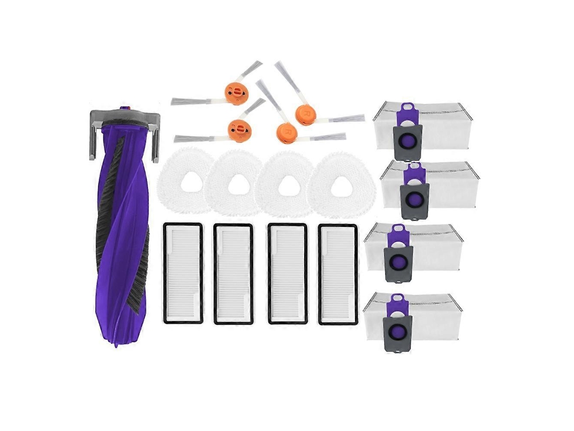 Conjunto De 17 Peças: Escova De Rolo, Escova Lateral, Esfregão, Filtros, Saco De Pó Para Aspirador De Pó Narwal Freo X10pro/yjcc027