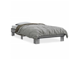 Bed Frame, Bed Frames Vidaxl Cinzeto Madeira Processada (90 X 200 Cm)