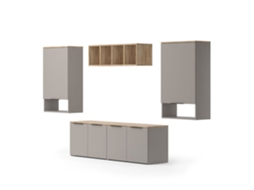 Meuble Paroi Wido, 5 Partes, Grège, Sonoma, Vicco 2