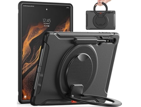 Para Samsung Galaxy Tab S10 Ultra / S9 Ultra / S8 Ultra Alça De Rotação 360 Tpu Capa Para Tablet Saisiyiky