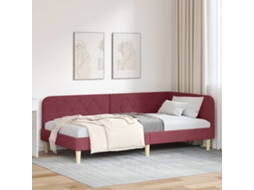 Vidaxl Estrutura De Cama De Canto Vinho Vermelho 90 X 200 Cm Tecido
