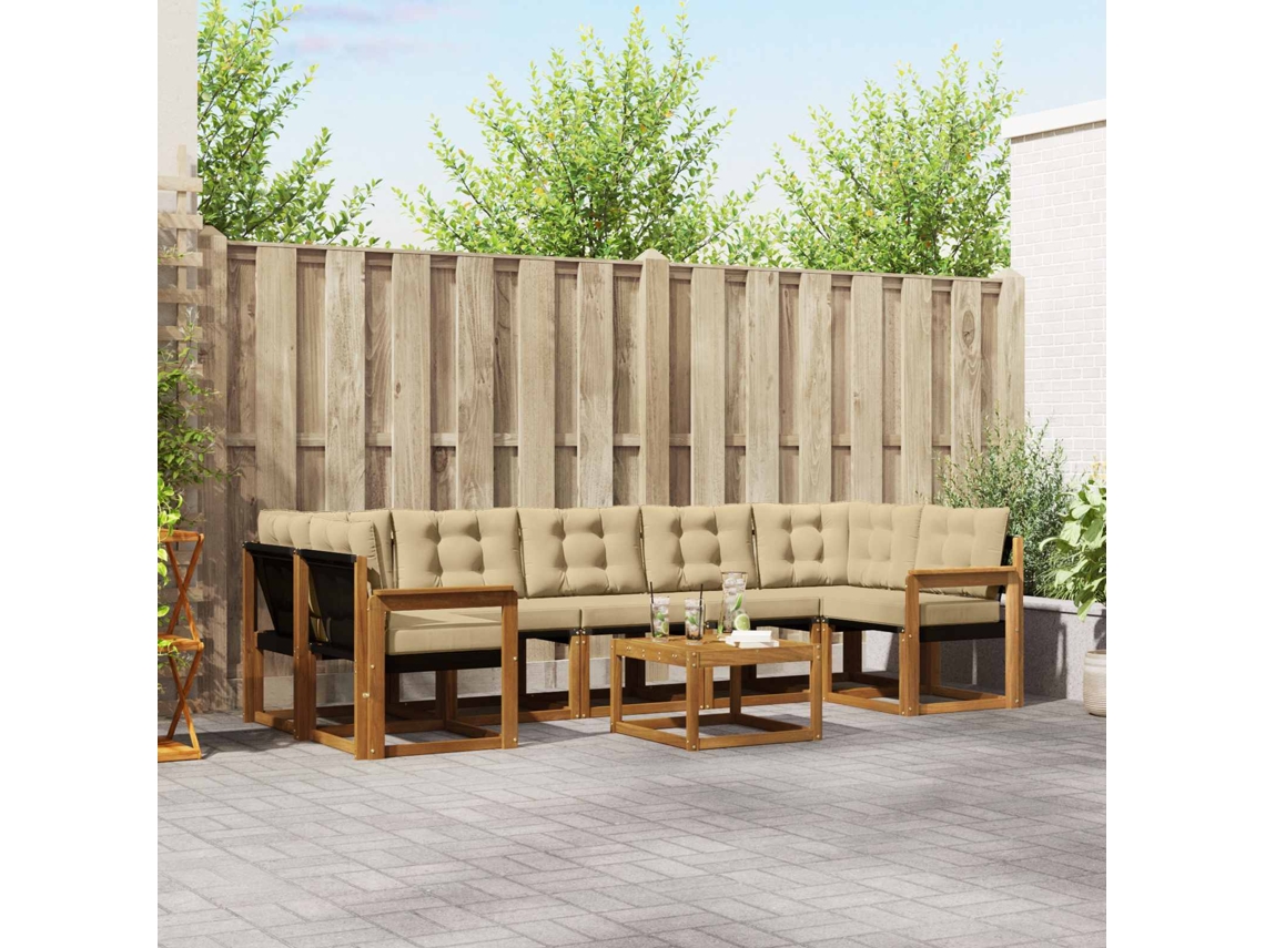 Vidaxl Conjunto De Sofás Para Exterior 8 Pcs Natural E Bege