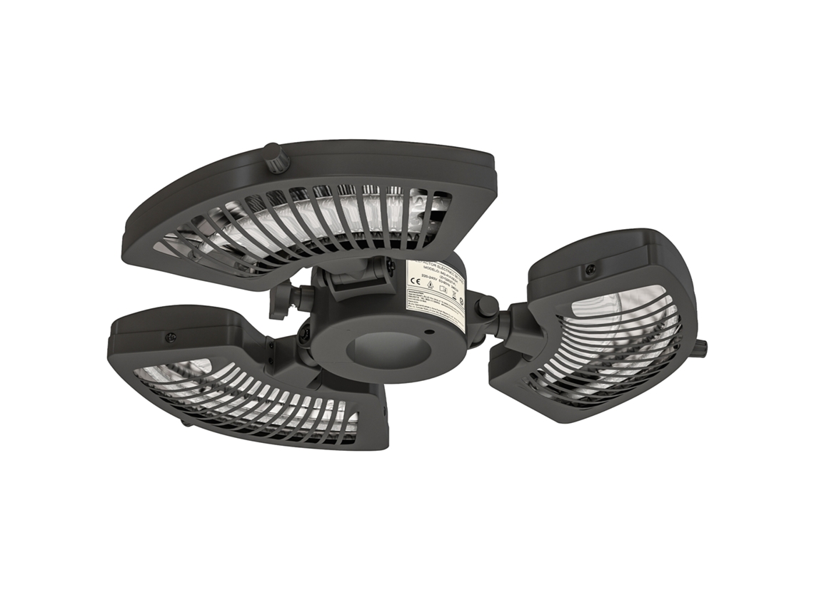 Aquecedor Por Infravermelhos Para Chapéu De Sol 2400w Exterior Elétrico De Alumínio Com 3 Níveis De Ø55x8 Cm Preto