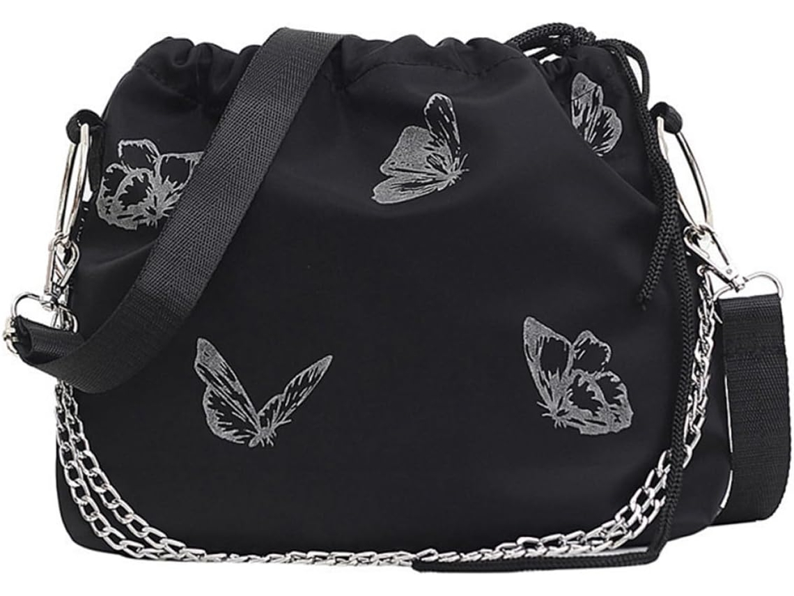 Bolsa De Ombro Feminina Em Nylon Refletivo, Grande Capacidade, Prática Para Compras E Uso Geral.