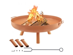 Feuerschale De Exterior 77cm Em Aço Com Pés Estáveis Para Jardim E Terraço Tekmaquinas
