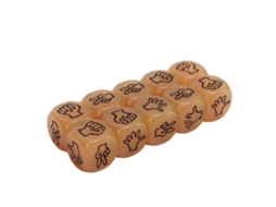 10pcs Dados Luminosos De Jokenpô Plástico 6 Lados Leve Para Jogo De Tabuleiro Laranja