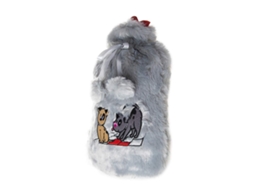 Biggdesign Bolsa Água Quente Dogs Cinza Com Casaco Macia Pelúcia 2 l