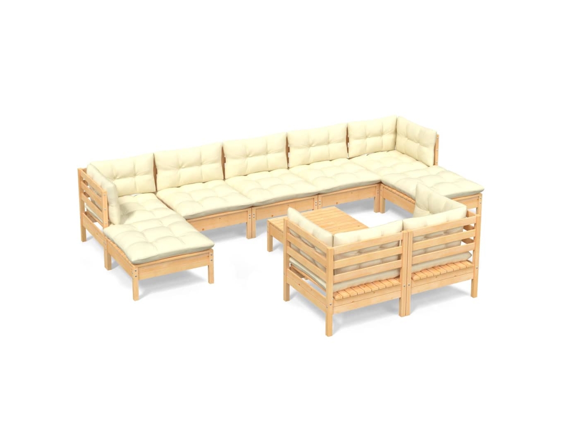 Garden Lounge Set, Garden Lounge Sets Vidaxl Creme Madeira De Pinho (n/a)