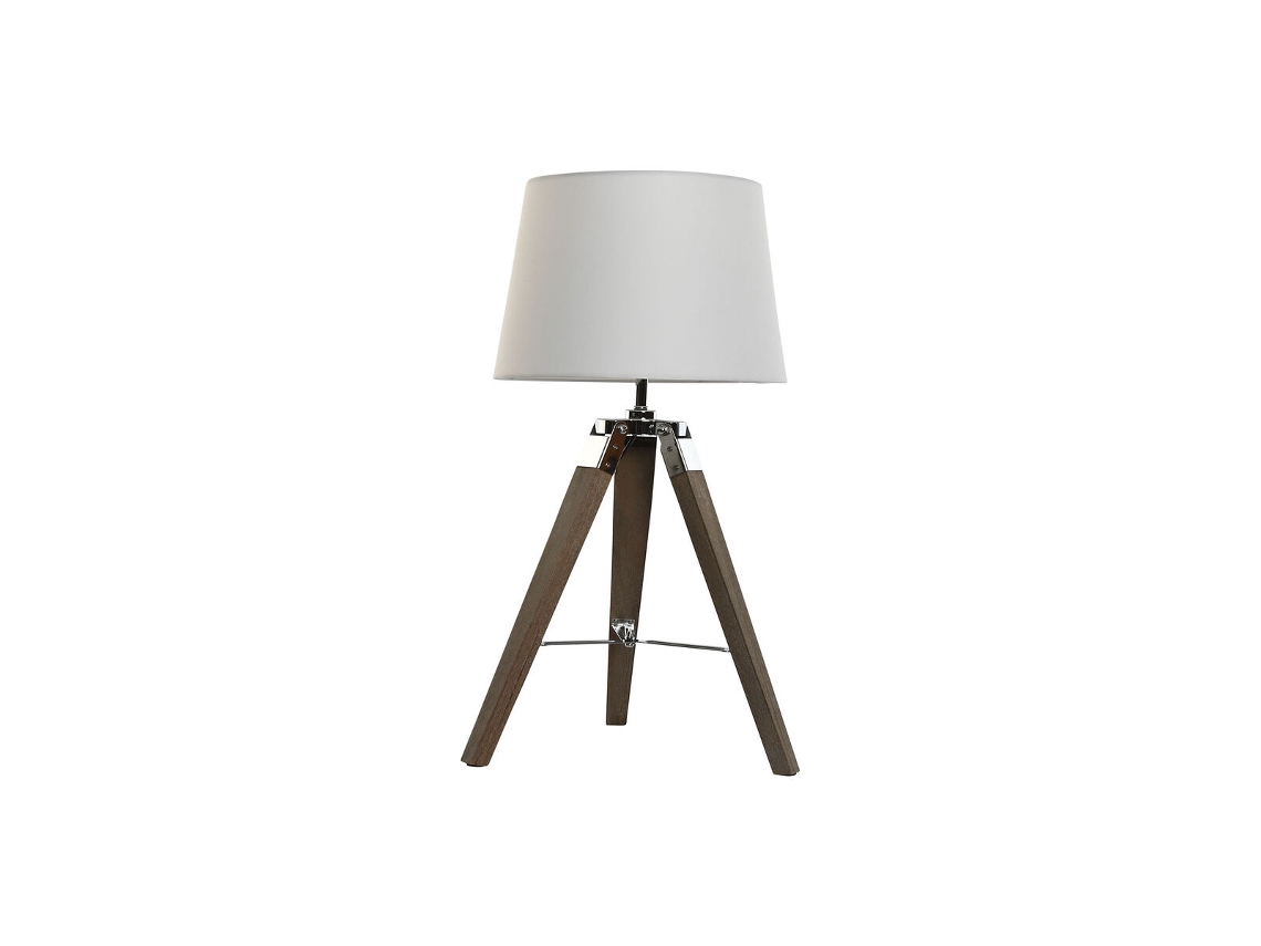 Lâmpada de mesa HOME ESPRIT Branco Castanho Madeira 36 x 36 x 60 cm