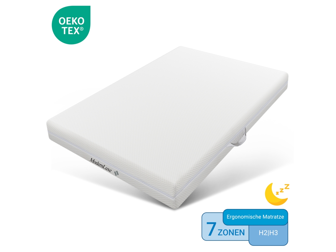 Colchão Espuma Fria 140x200 20cm, 7 Zonas, H2/h3, Alças, Capa Lavável Zíper Total, Fibra Climática.