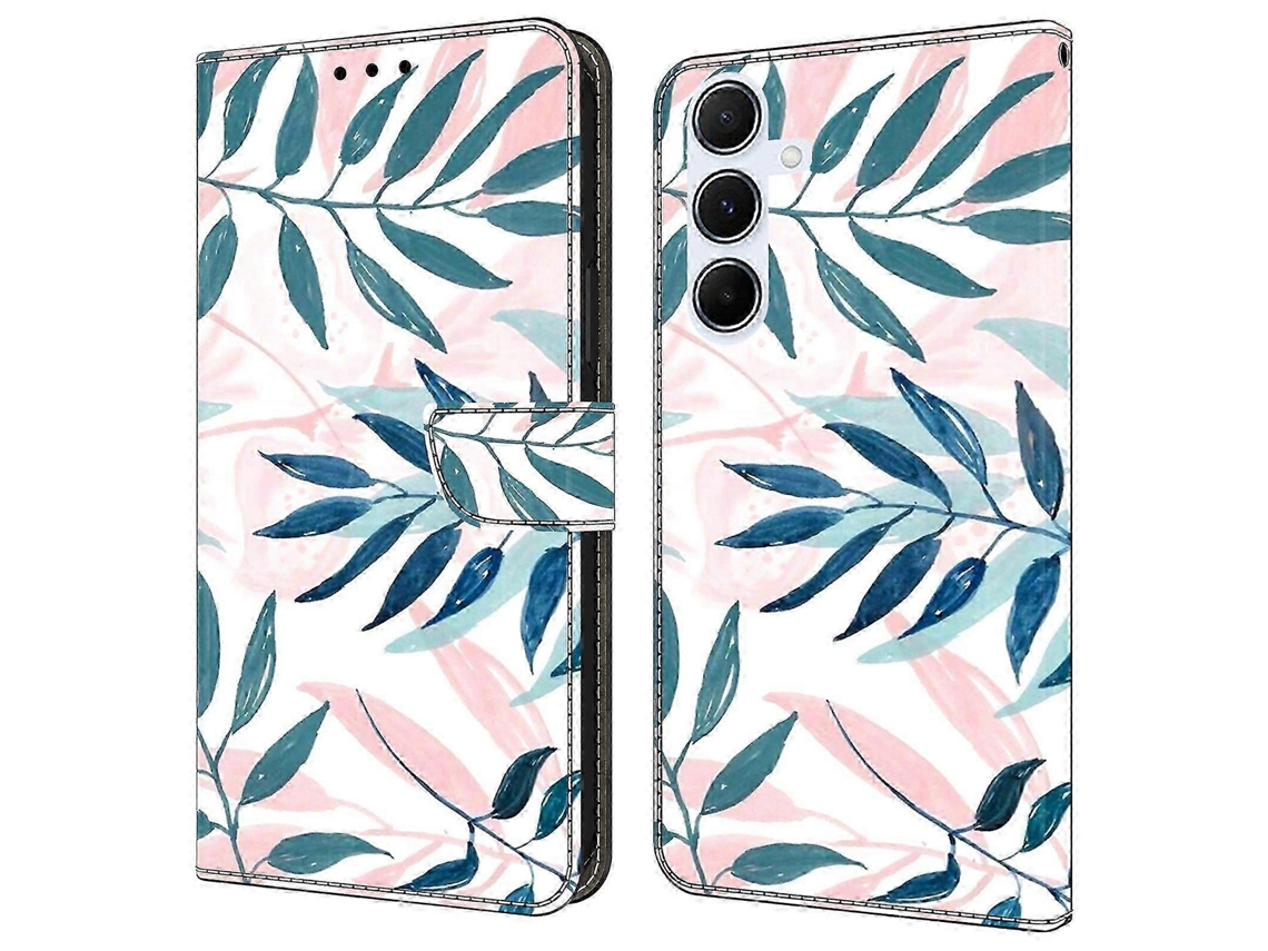 Watercolor Leaves26-27 For Samsung Galaxy A17 5g Case Wallet Stand Pattern Printing Pu Leather Flip Phone Cover