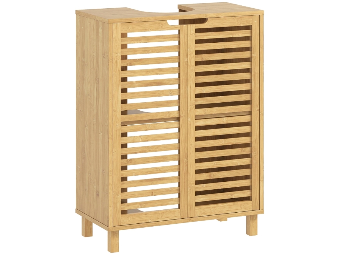Armário Portas Ripadas Bambu Natural Ecológico VOLTEDGE