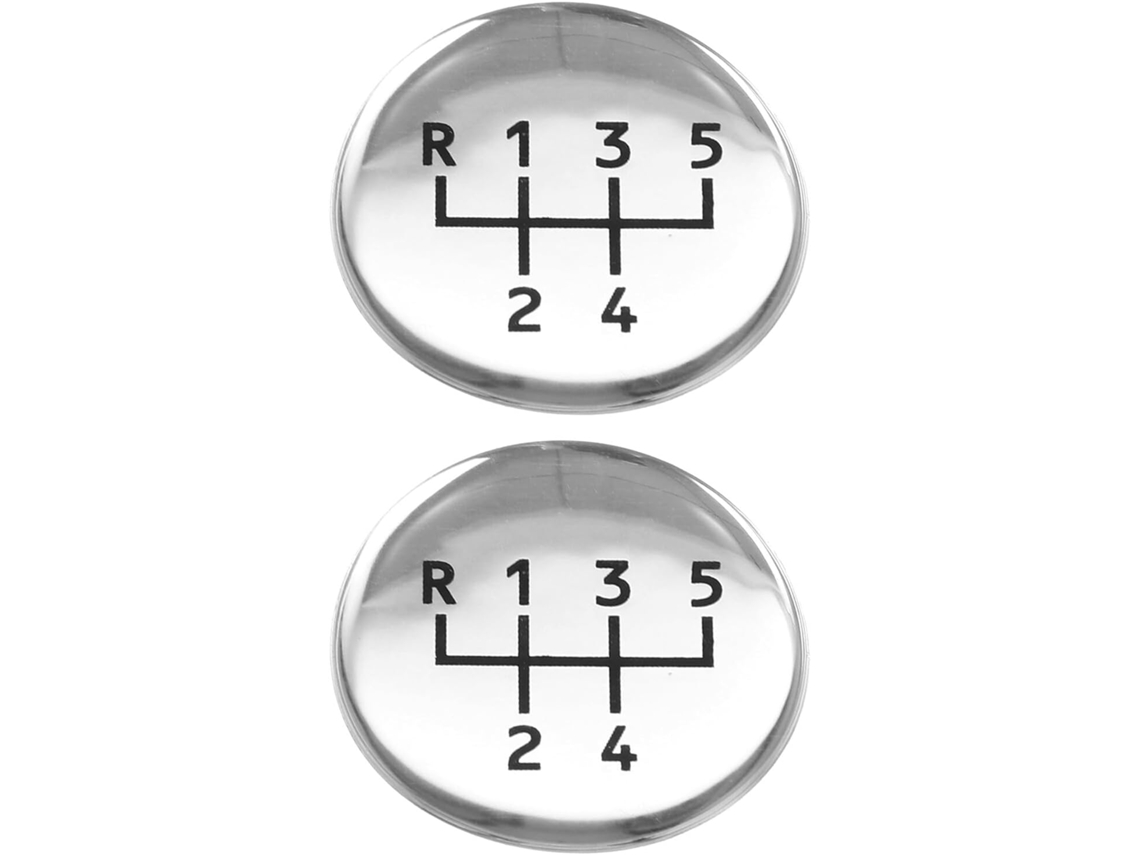 Conjunto de 2 emblemas decorativos para carros, acessórios automotivos, adesivos para manoplas de câmbio.