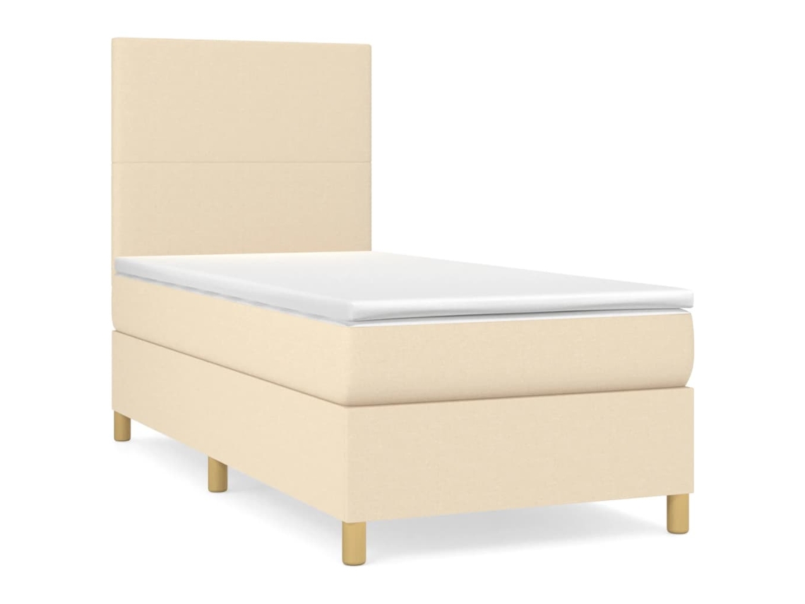 Cama com Molas/colchão 100x200 Cm Tecido Cor Creme MAISON EXCLUSIVE