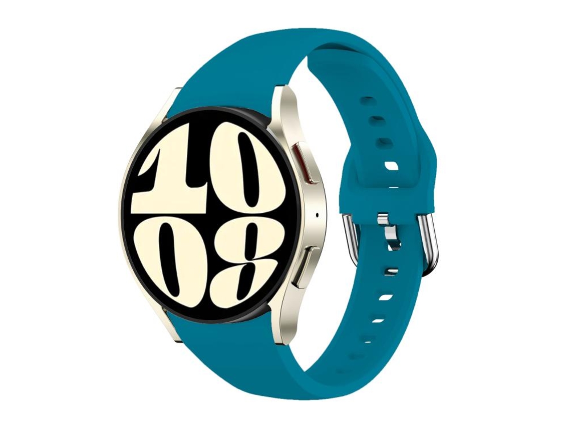 Bracelete para Samsung Galaxy Watch Fe / 7 / 6 / 5 / 4 Silicone Fino Azul Ciano XIAOMOYU