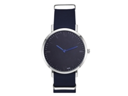 Relógio de pulso masculino casual e elegante com mostrador espelhado e movimento de quartzo azul royal.