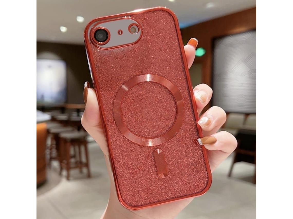 Capa De Tpu Para Iphone 8 - Glitter - Acabamento Eletroplástico - Magsafe