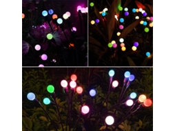 2 Set Luzes Jardim Solar Flexível 8 Cabeças Decorativa Ip65 Paisagismo Pátio