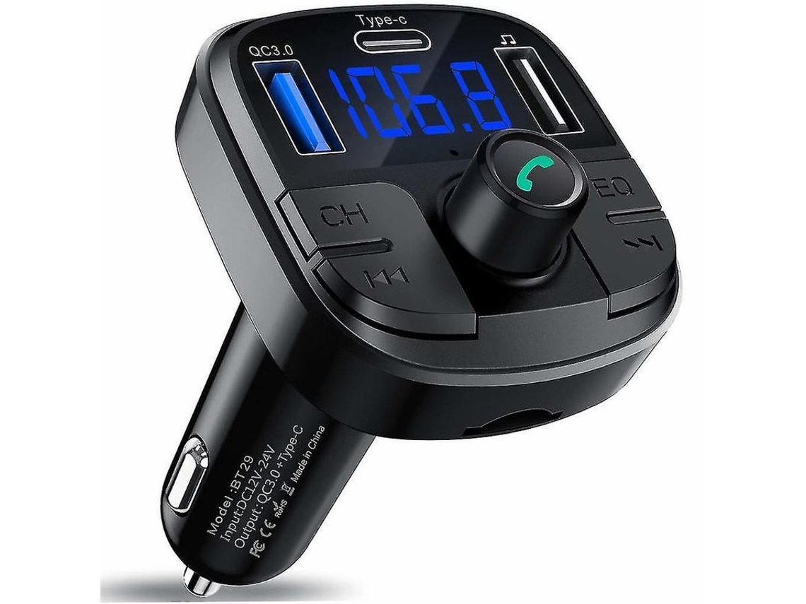 Transmissor Fm Bluetooth Yizhood Bt29 Bluetooth 5.0 Preto