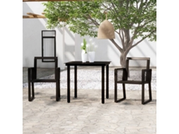 Vidaxl 3 Pcs Conjunto De Jantar Para Jardim Preto