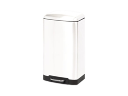 Cubo Pedal Retangular Metálico Branco DUETT