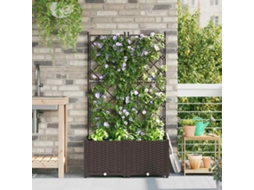 Conjunto 2 Vaso De Jardim Vidaxl Castanho Polipropileno (80 X 40 X 143 Cm)