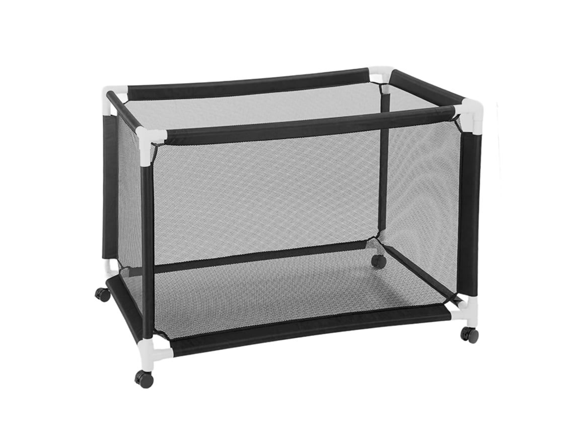 Relaxdays Carrinho P/ Bolas, 4 Rodas C/ Travão, A×l×p 85×120×78 Cm, Gaiola P/ Futebol, Basquetebol E Voleibol, Preto