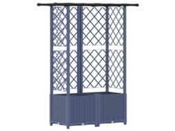 Vidaxl Cama Elevada Com Treliça E Telhado Cinzento 124 X 40 X 138 Cm