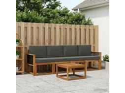 Vidaxl Conjunto De Sofás Para Exterior 4 Pcs Natural E Antracite