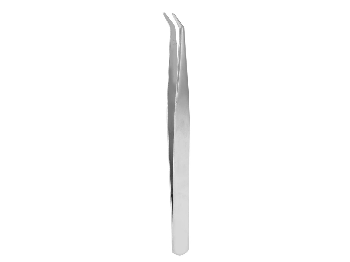 Aplicador De Cílios Falsos Tweezers Profissional Em Aço Inoxidável Curvo Para Extensão De Cílios Prata