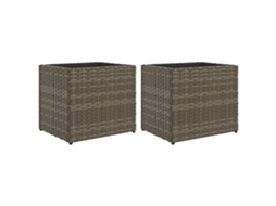 Garden Planter, Garden Planters Vidaxl Cinzeto Rattan / Vime (36 X 30 X 32 Cm)