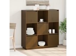 Aparador Alto 110,5x35x117 cm Pino Macizo Marrón Miel