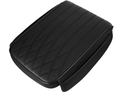 Capa protetora de couro preto para apoio de braço do console central do carro