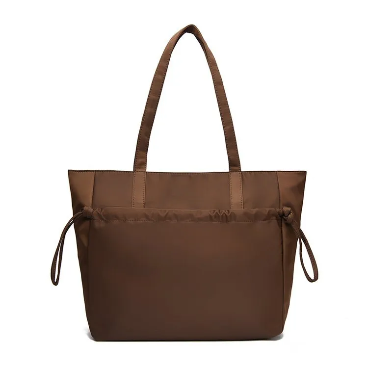 Bolsa Tote Marrom Nylon Sarjado Notebook Executivo Estudante Universal